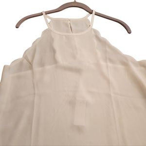 LOFT Women's Cream colored Sleeveless Top, Size M